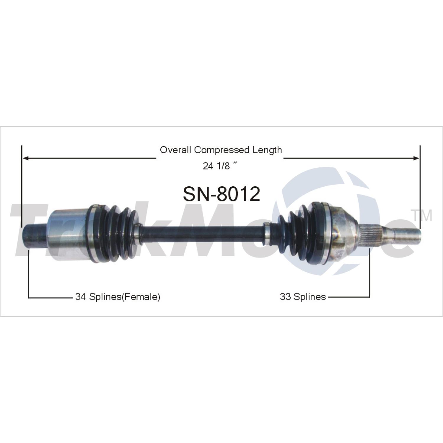 TrakMotive SN8012 - CV Axle Shaft TrakMotive SN8012 CV Axle Shaft product image 1 of 3