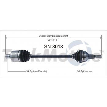 TrakMotive SN8018 CV Axle Shaft product image 1 of 3