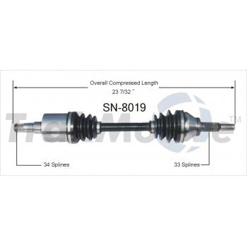 TrakMotive SN8019 - CV Axle Shaft TrakMotive SN8019 CV Axle Shaft product image 1 of 3