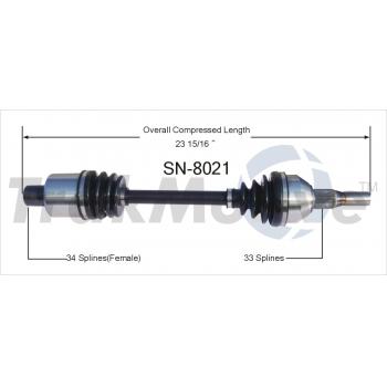 TrakMotive SN8021 CV Axle Shaft product image 1 of 3
