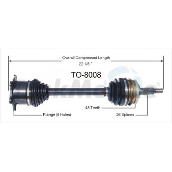 TrakMotive TO8008 CV Axle Shaft product image 1 of 3