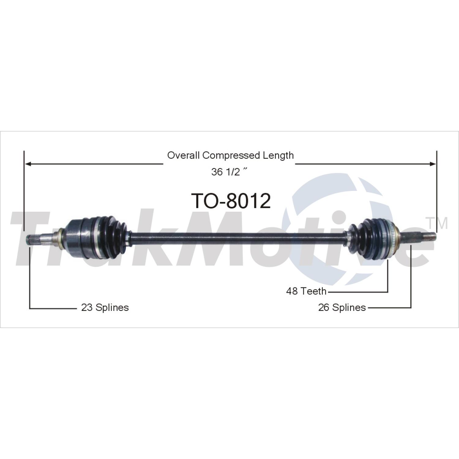 TrakMotive TO8012 - CV Axle Shaft TrakMotive TO8012 CV Axle Shaft product image 1 of 3