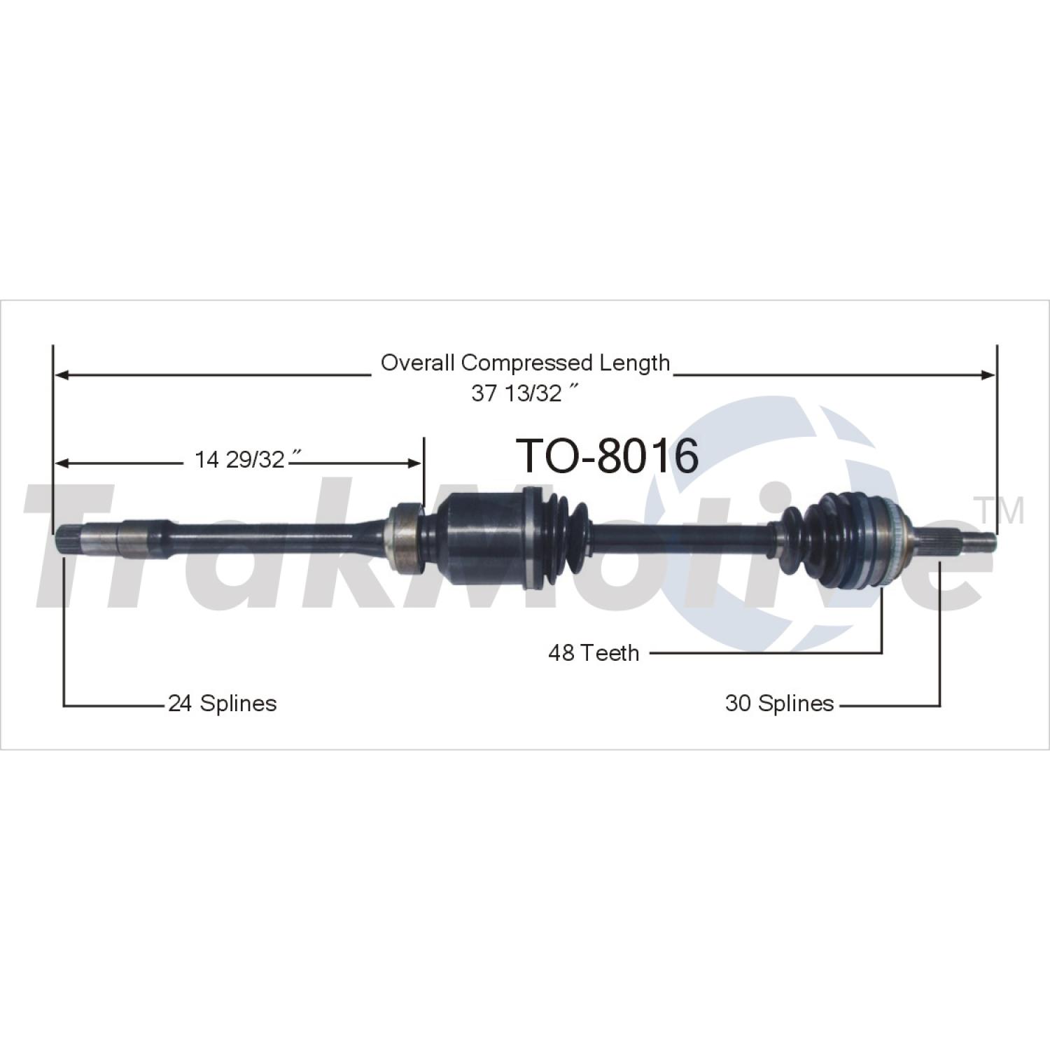 TrakMotive TO8016 - CV Axle Shaft TrakMotive TO8016 CV Axle Shaft product image 1 of 3