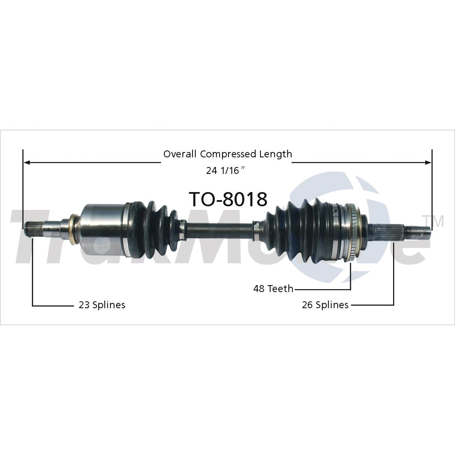 TrakMotive TO8018 - CV Axle Shaft TrakMotive TO8018 CV Axle Shaft product image 1 of 3