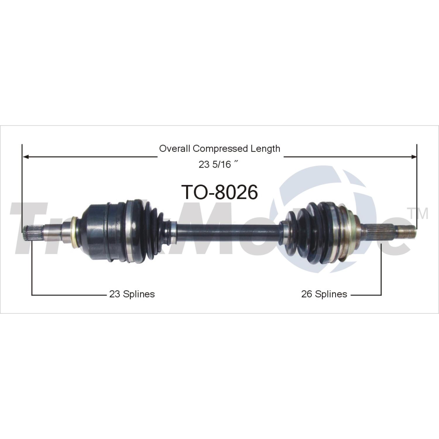 TrakMotive TO8026 - CV Axle Shaft TrakMotive TO8026 CV Axle Shaft product image 1 of 3