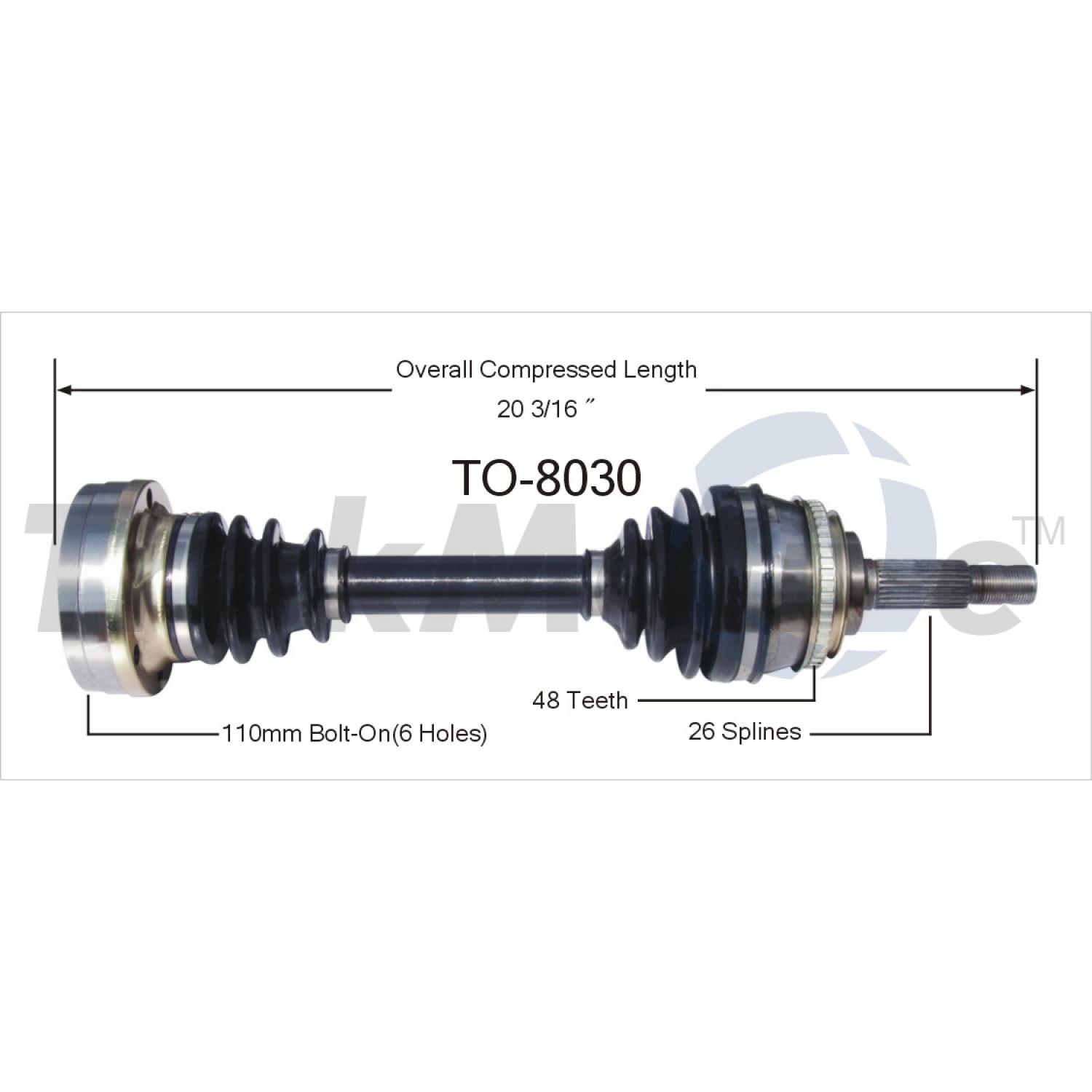 TrakMotive TO8030 - CV Axle Shaft TrakMotive TO8030 CV Axle Shaft product image 1 of 3