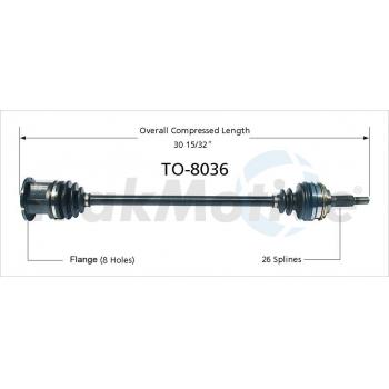 TrakMotive TO8036 CV Axle Shaft product image 1 of 3