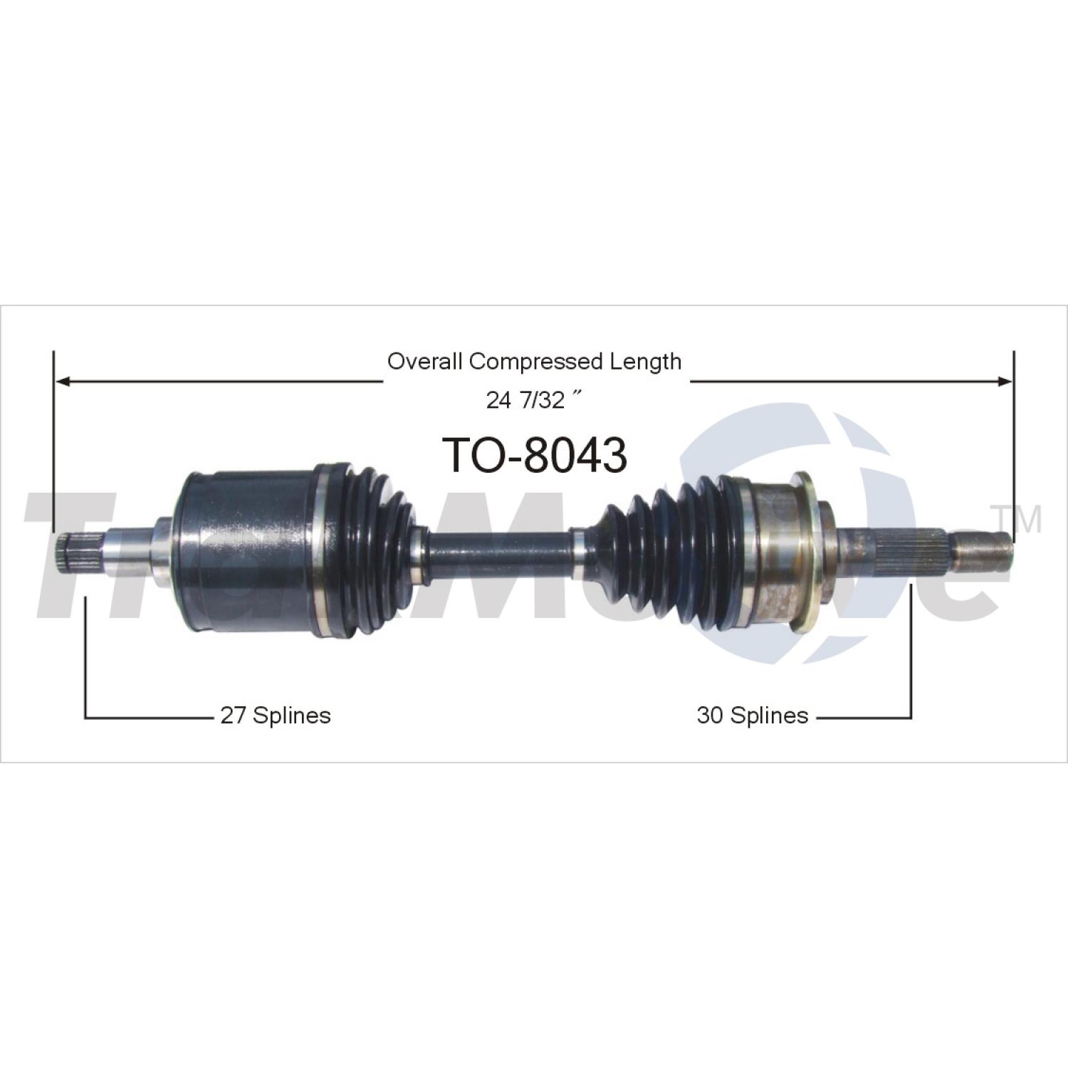 TrakMotive TO8043 - CV Axle Shaft TrakMotive TO8043 CV Axle Shaft product image 1 of 3