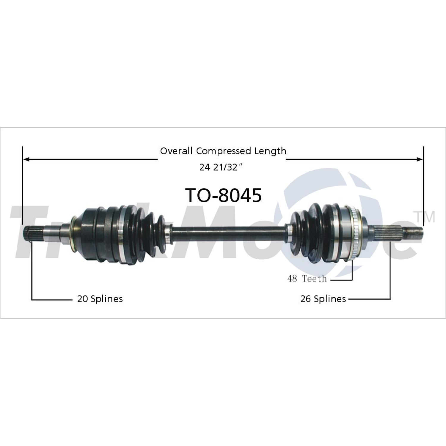 TrakMotive TO8045 CV Axle Shaft product image 1 of 3