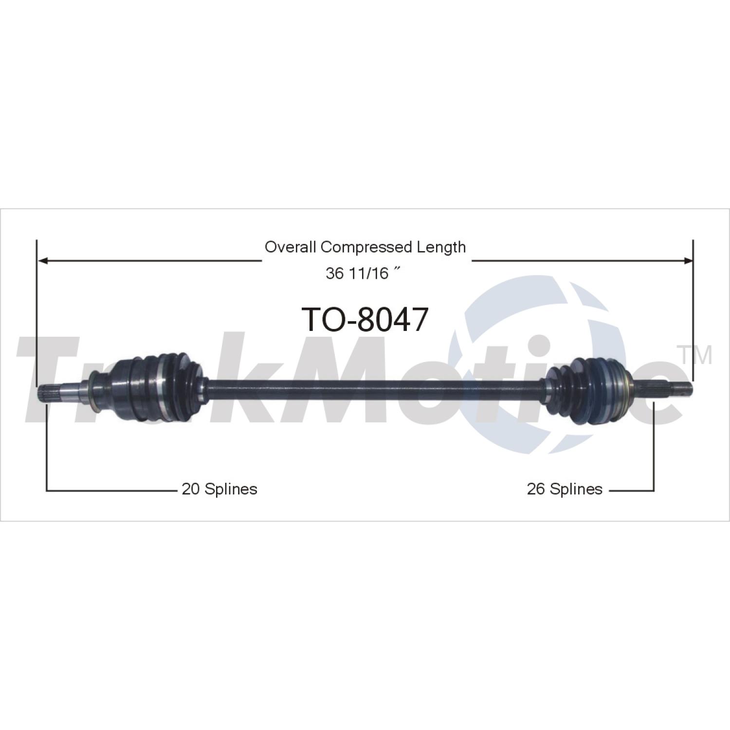 TrakMotive TO8047 - CV Axle Shaft TrakMotive TO8047 CV Axle Shaft product image 1 of 3