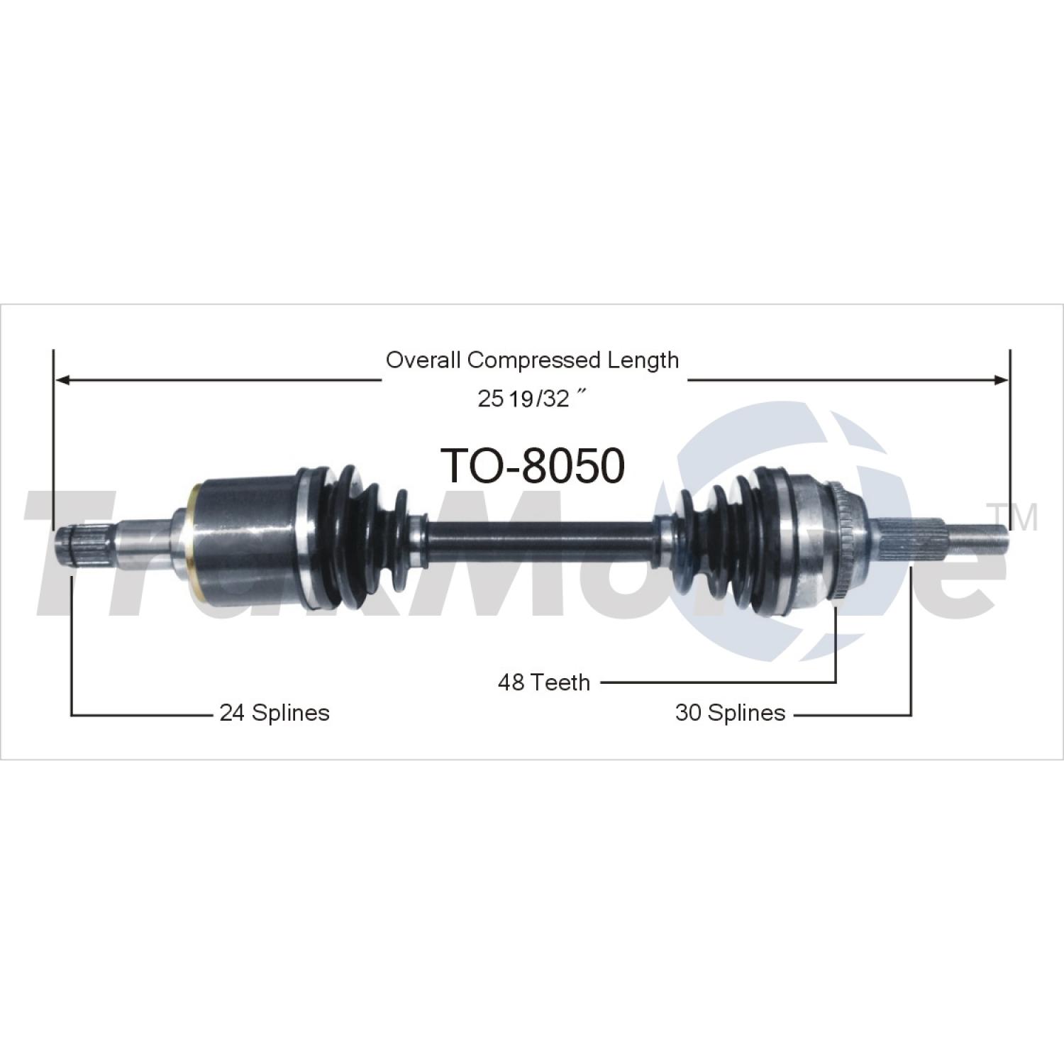 TrakMotive TO8050 - CV Axle Shaft TrakMotive TO8050 CV Axle Shaft product image 1 of 3