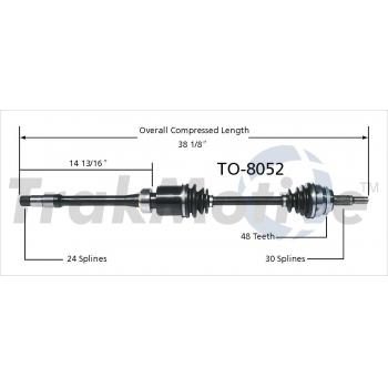 TrakMotive TO8052 - CV Axle Shaft TrakMotive TO8052 CV Axle Shaft product image 1 of 3