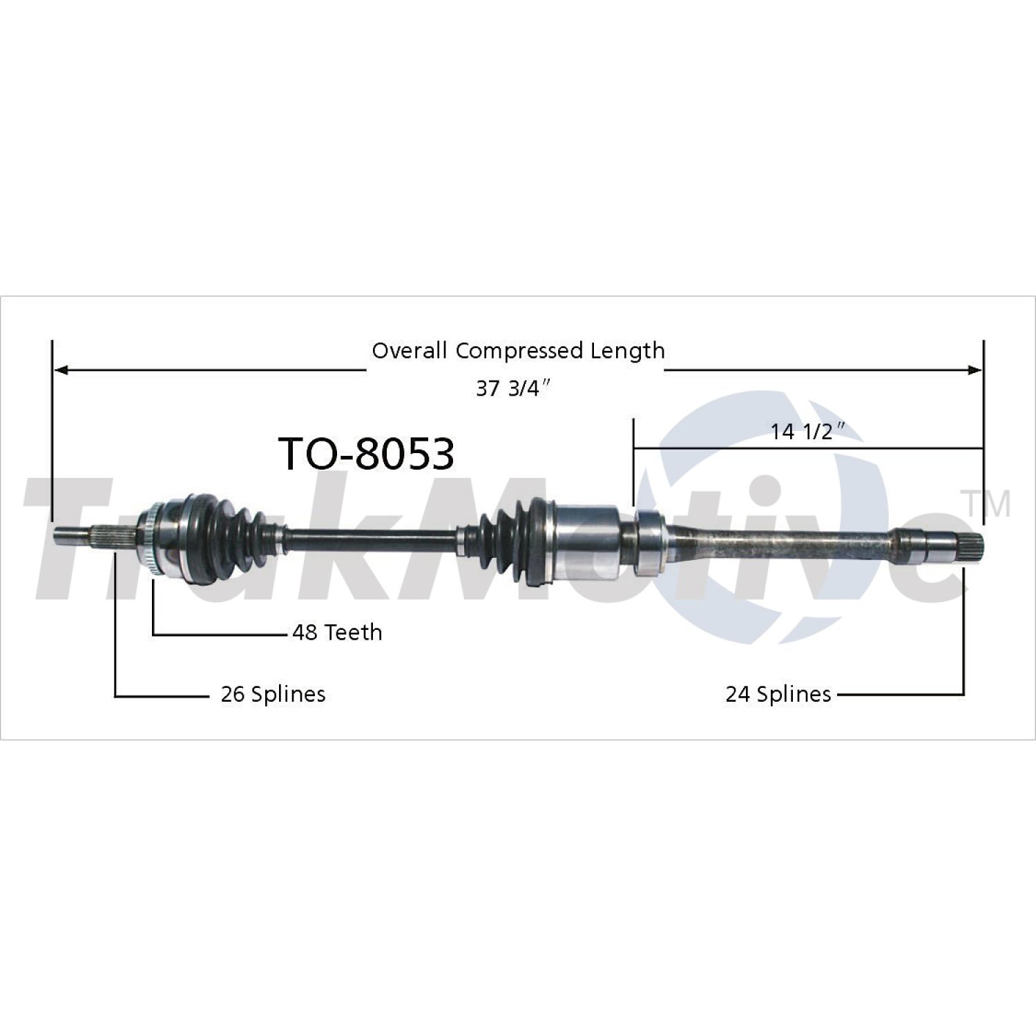 TrakMotive TO8053 CV Axle Shaft product image 1 of 3