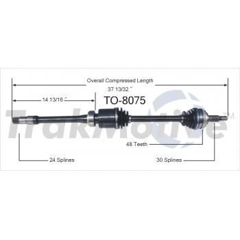 TrakMotive TO8075 CV Axle Shaft product image 1 of 3