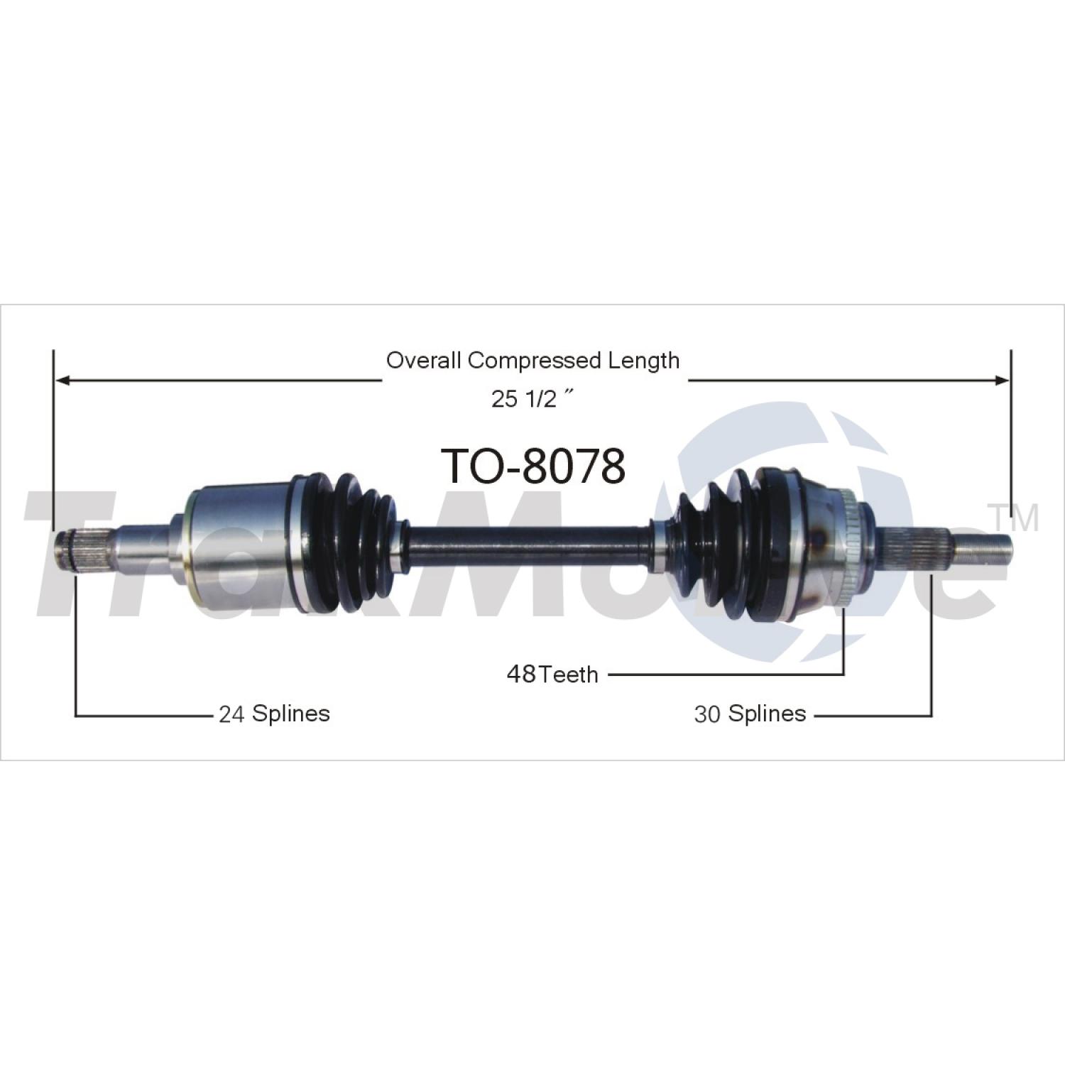 TrakMotive TO8078 - CV Axle Shaft TrakMotive TO8078 CV Axle Shaft product image 1 of 3