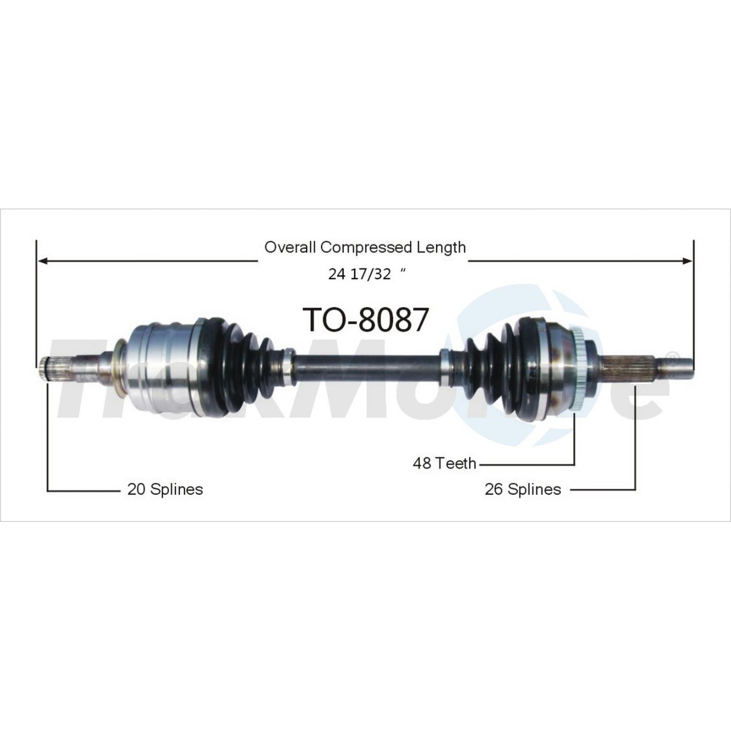 TrakMotive TO8087 - CV Axle Shaft TrakMotive TO8087 CV Axle Shaft product image 1 of 3