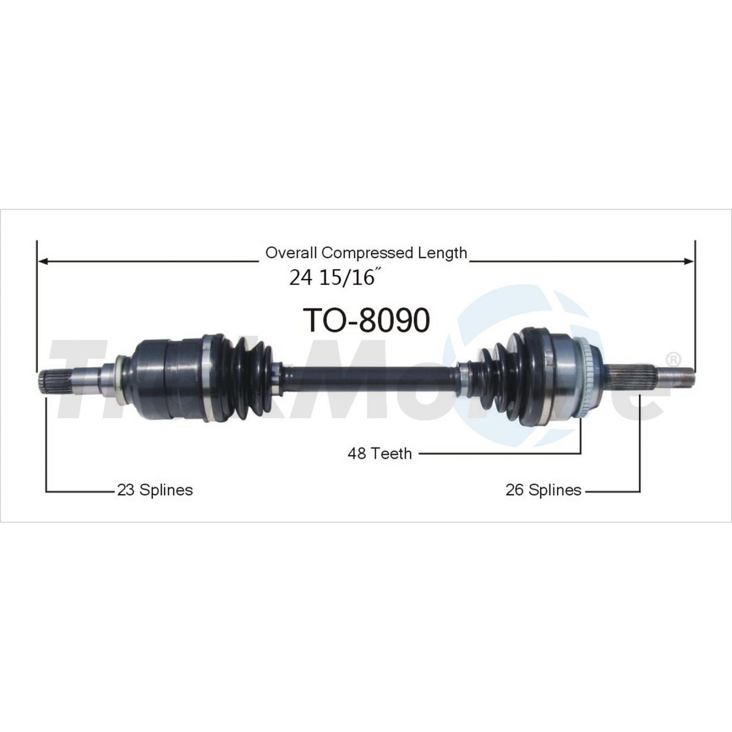 TrakMotive TO8090 - CV Axle Shaft TrakMotive TO8090 CV Axle Shaft product image 1 of 3