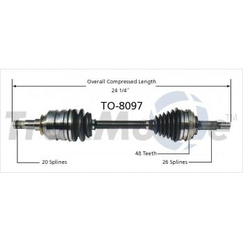 TrakMotive TO8097 CV Axle Shaft product image 1 of 3