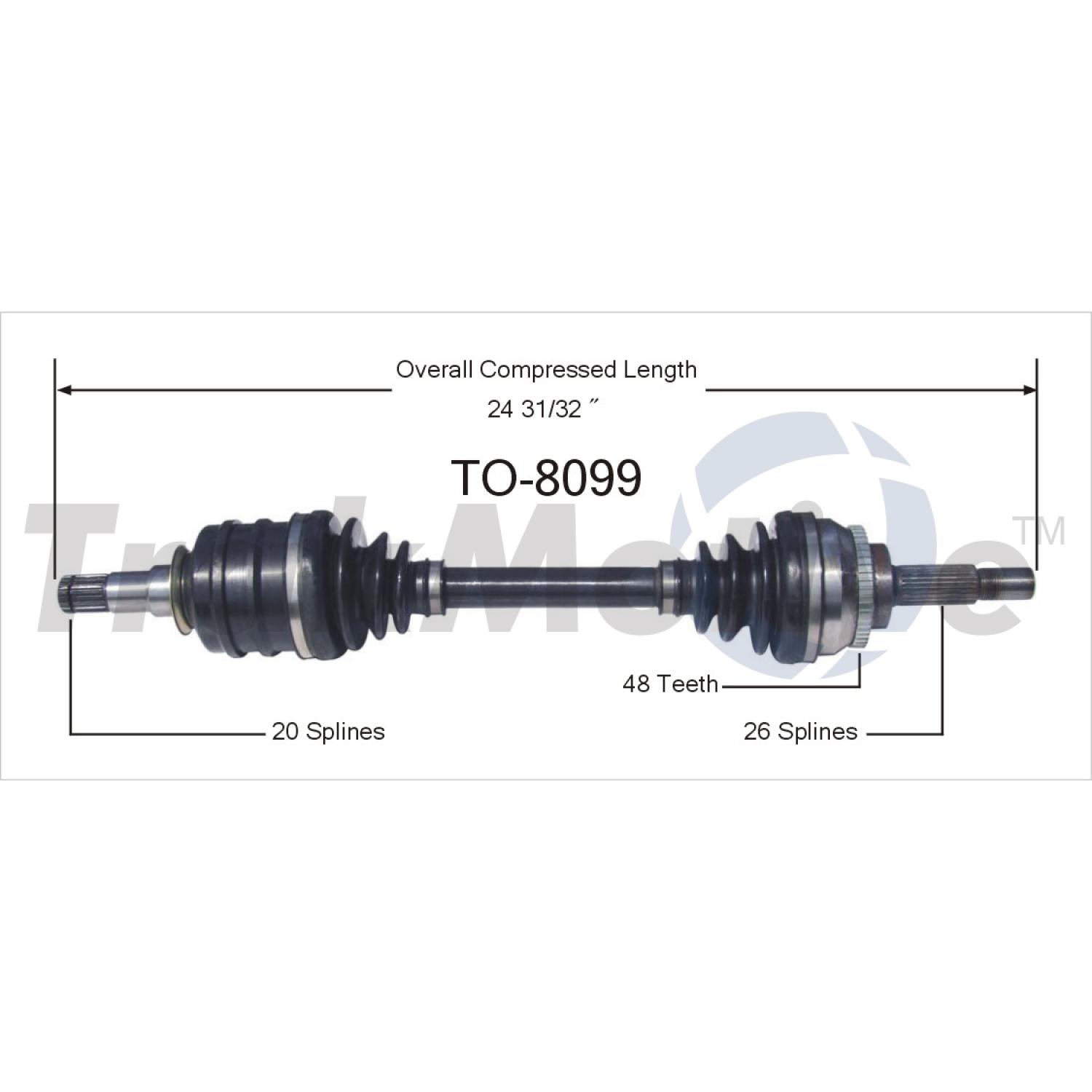 TrakMotive TO8099 - CV Axle Shaft TrakMotive TO8099 CV Axle Shaft product image 1 of 3