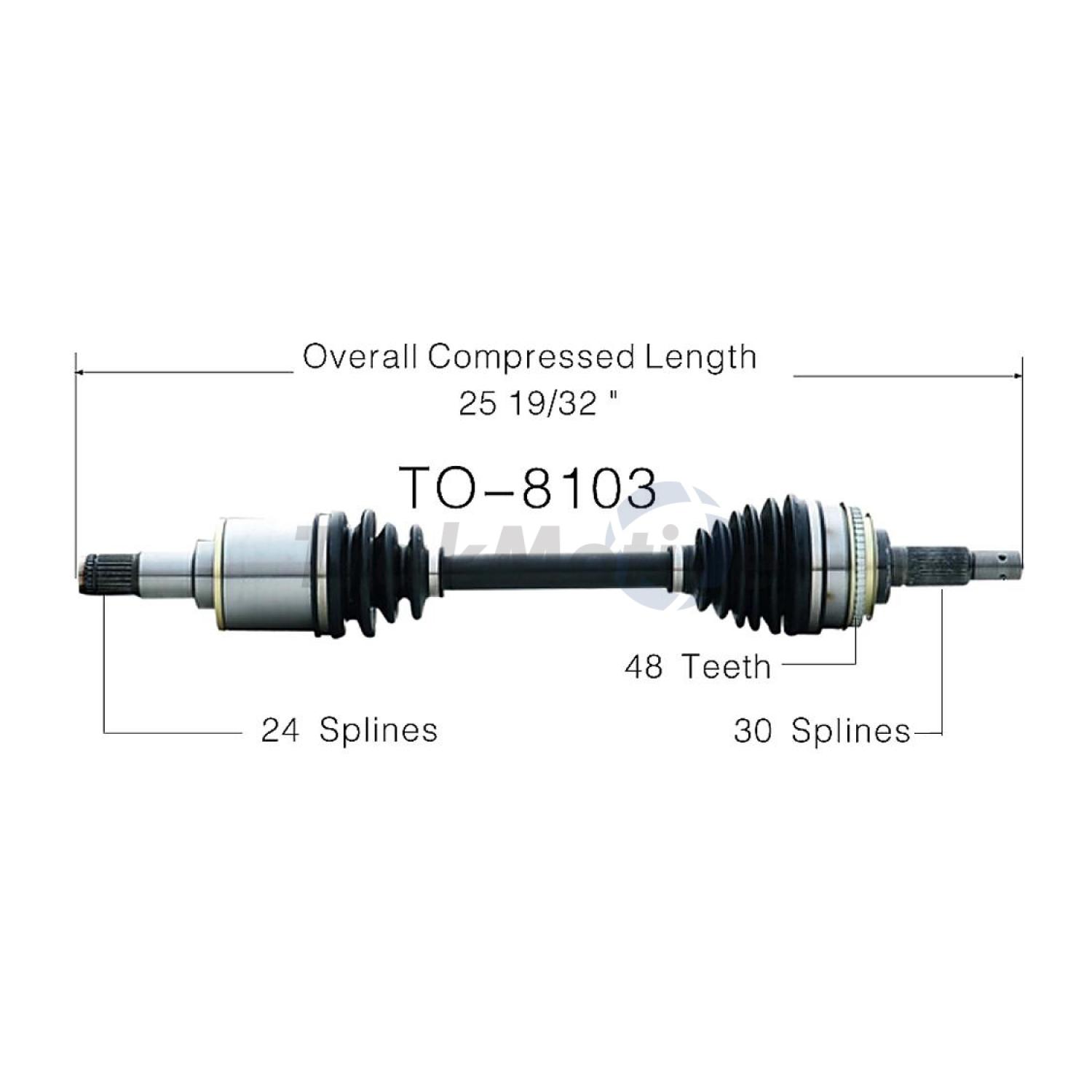 TrakMotive TO8103 - CV Axle Shaft TrakMotive TO8103 CV Axle Shaft product image 1 of 3