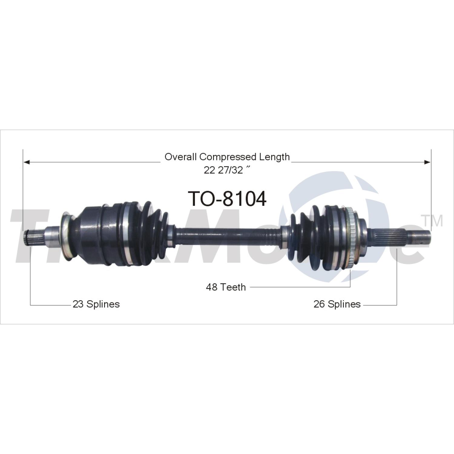 TrakMotive TO8104 - CV Axle Shaft TrakMotive TO8104 CV Axle Shaft product image 1 of 3