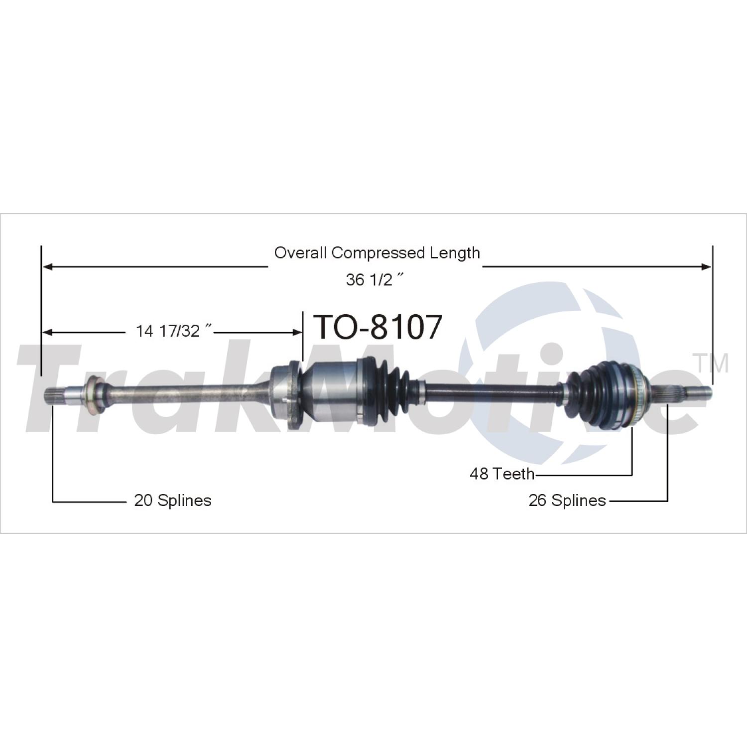 TrakMotive TO8107 - CV Axle Shaft TrakMotive TO8107 CV Axle Shaft product image 1 of 3