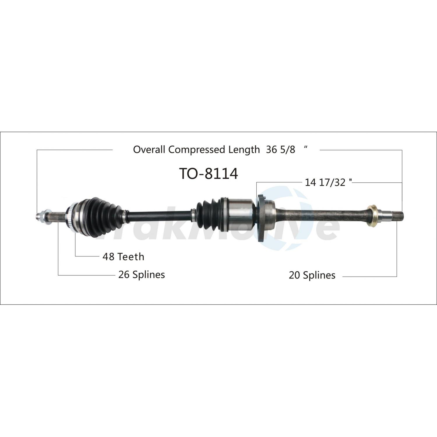 TrakMotive TO8114 - CV Axle Shaft TrakMotive TO8114 CV Axle Shaft product image 1 of 3