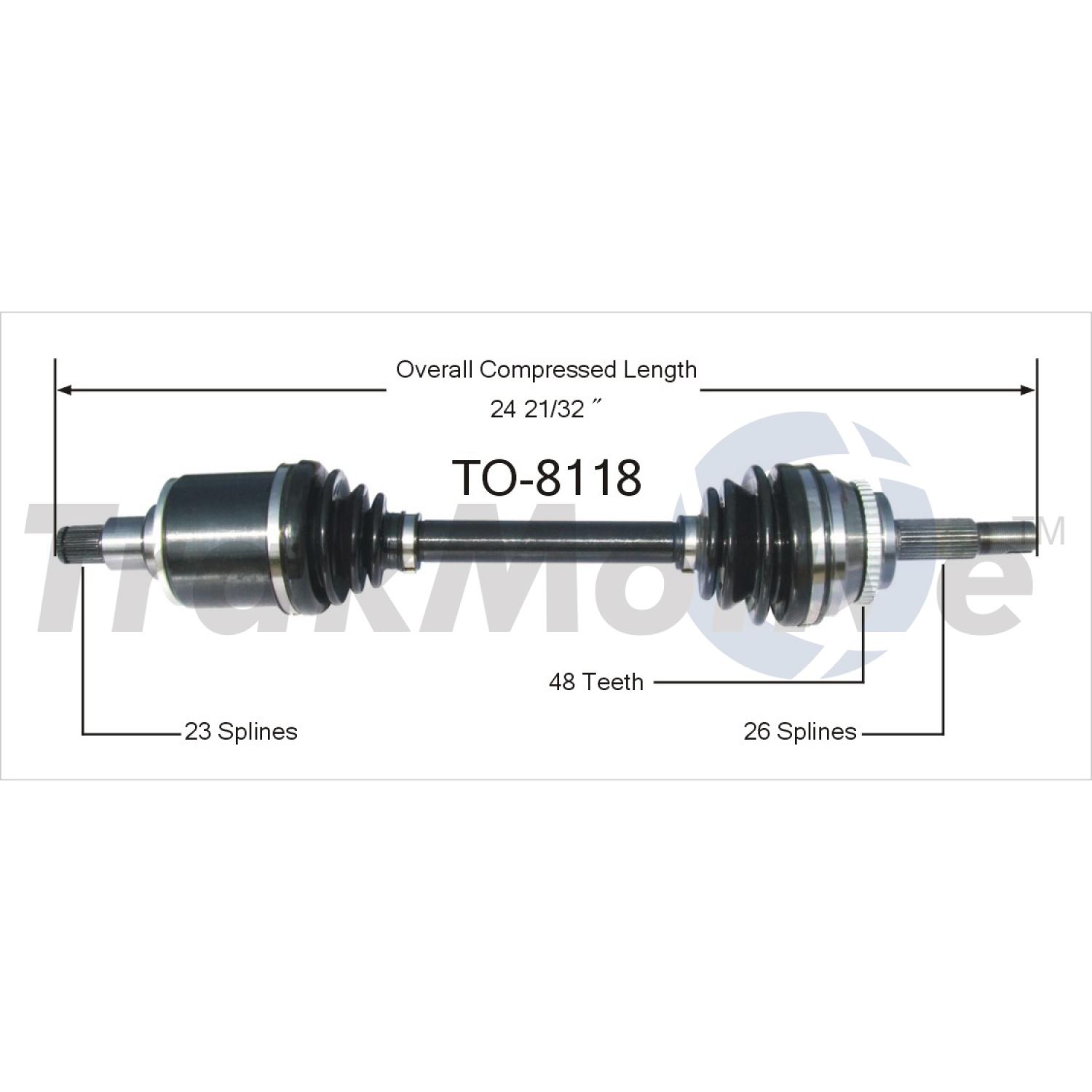 TrakMotive TO8118 - CV Axle Shaft TrakMotive TO8118 CV Axle Shaft product image 1 of 3
