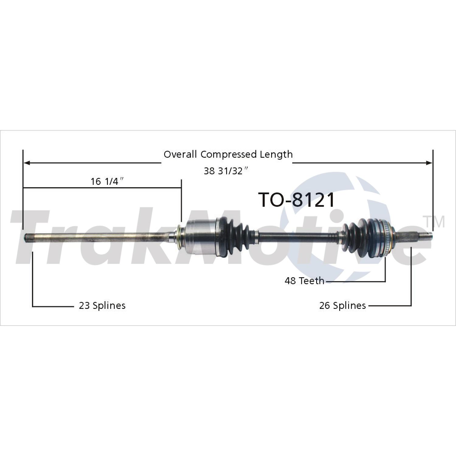 TrakMotive TO8121 - CV Axle Shaft TrakMotive TO8121 CV Axle Shaft product image 1 of 3