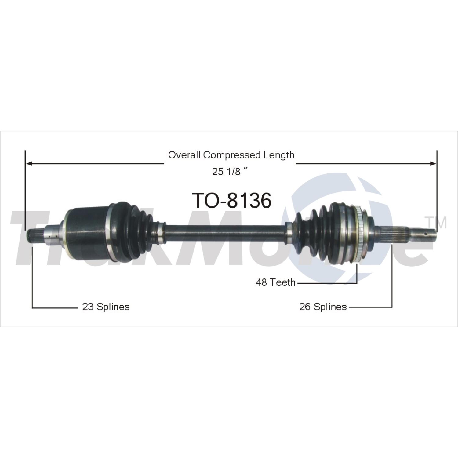 TrakMotive TO8136 - CV Axle Shaft TrakMotive TO8136 CV Axle Shaft product image 1 of 3