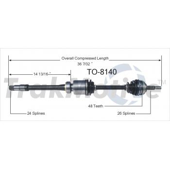 TrakMotive TO8140 CV Axle Shaft product image 1 of 3