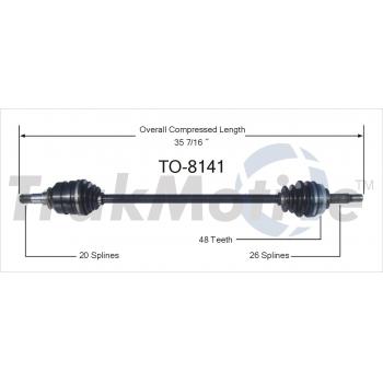 TrakMotive TO8141 CV Axle Shaft product image 1 of 3
