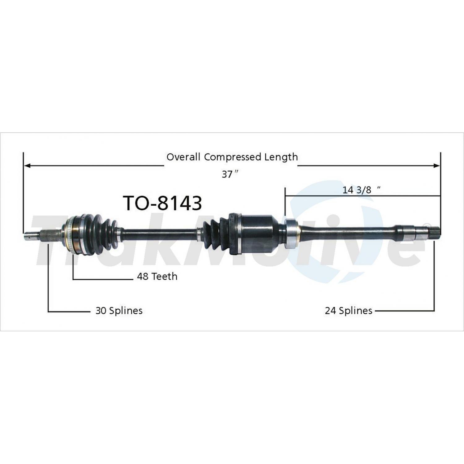 TrakMotive TO8143 CV Axle Shaft product image 1 of 3