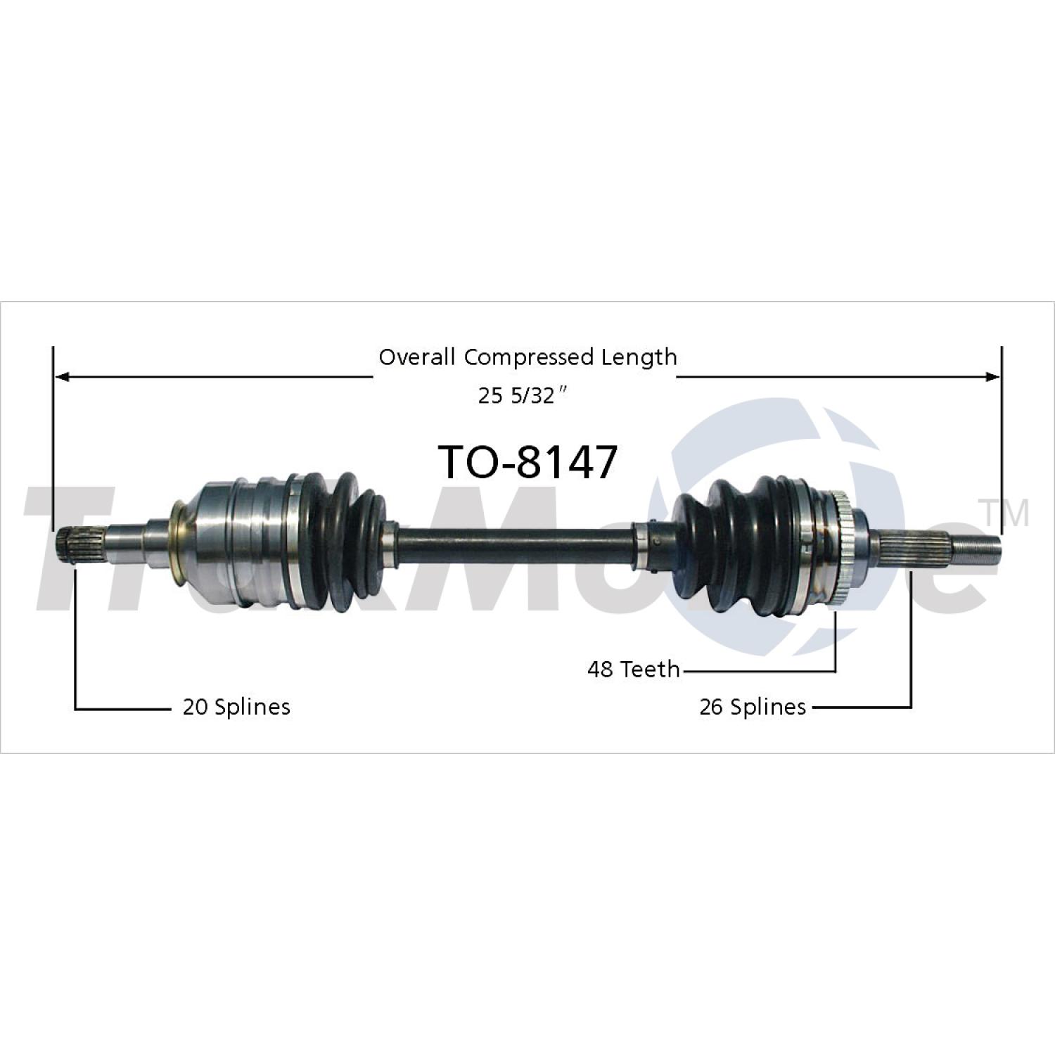 TrakMotive TO8147 - CV Axle Shaft TrakMotive TO8147 CV Axle Shaft product image 1 of 3