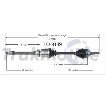 TrakMotive TO8149 CV Axle Shaft product image 1 of 3