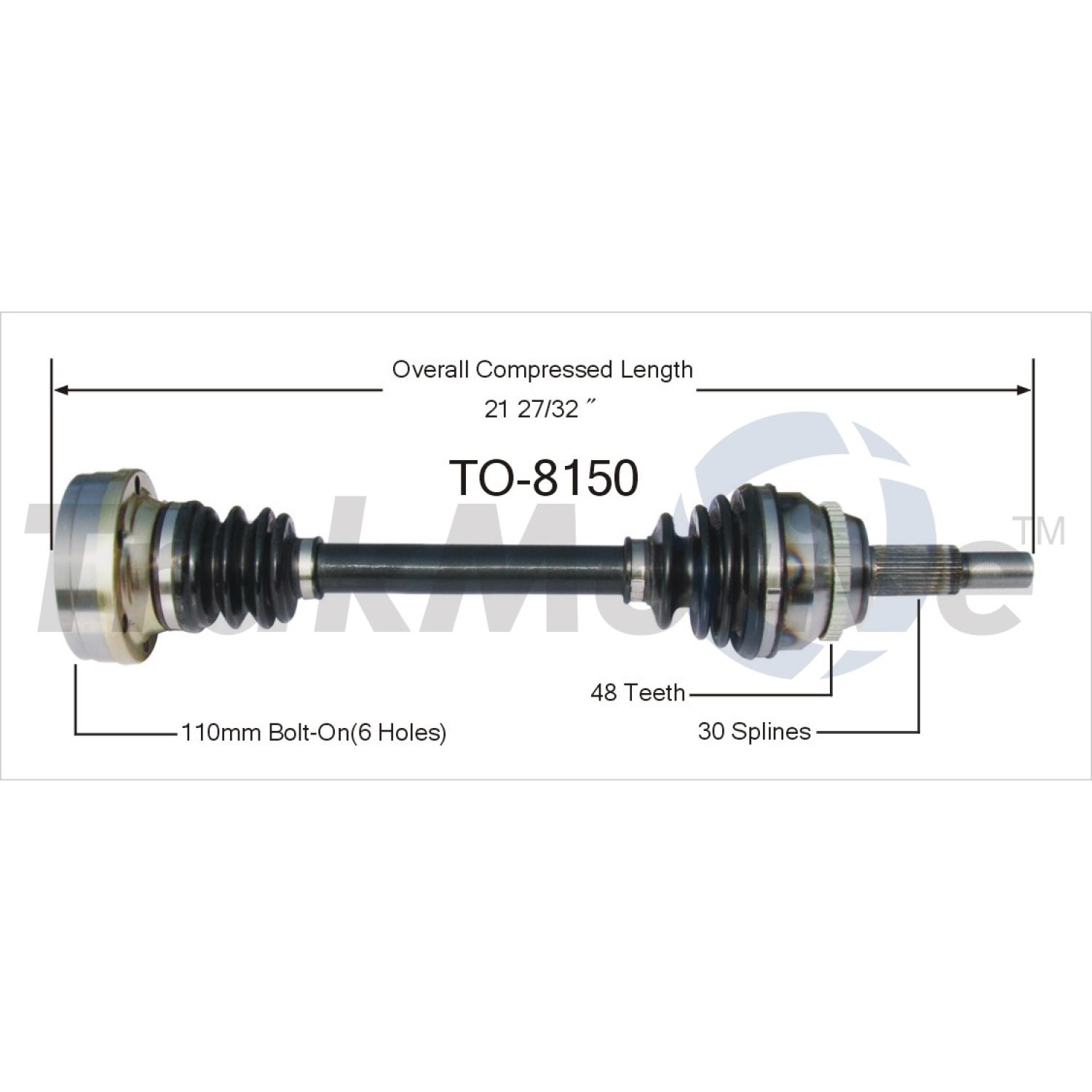 TrakMotive TO8150 - CV Axle Shaft TrakMotive TO8150 CV Axle Shaft product image 1 of 3