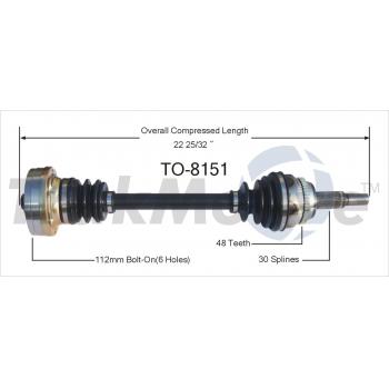TrakMotive TO8151 CV Axle Shaft product image 1 of 3