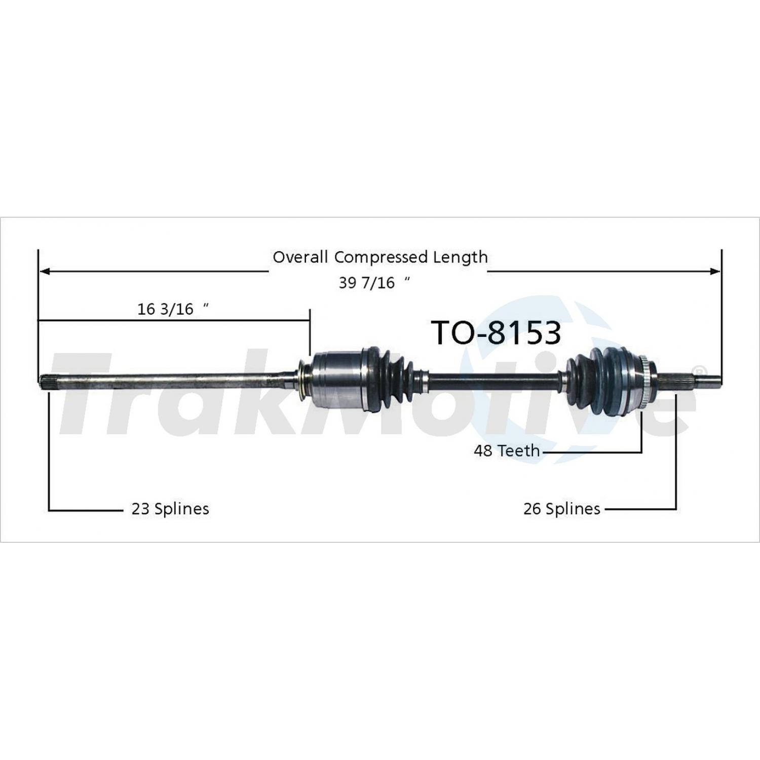 TrakMotive TO8153 - CV Axle Shaft TrakMotive TO8153 CV Axle Shaft product image 1 of 3