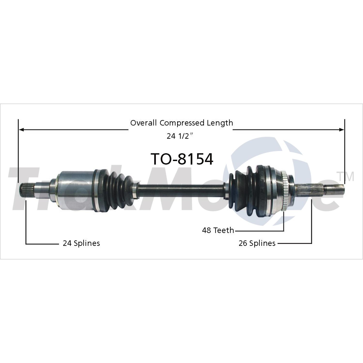TrakMotive TO8154 - CV Axle Shaft TrakMotive TO8154 CV Axle Shaft product image 1 of 3