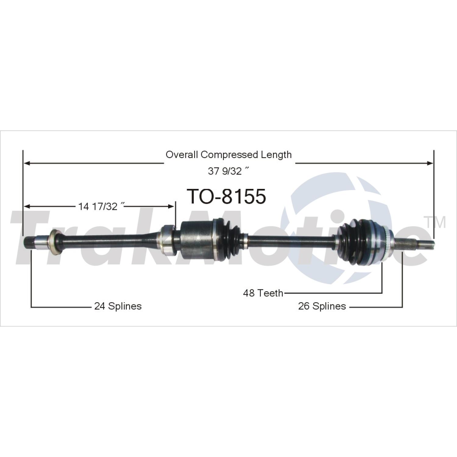 TrakMotive TO8155 - CV Axle Shaft TrakMotive TO8155 CV Axle Shaft product image 1 of 3