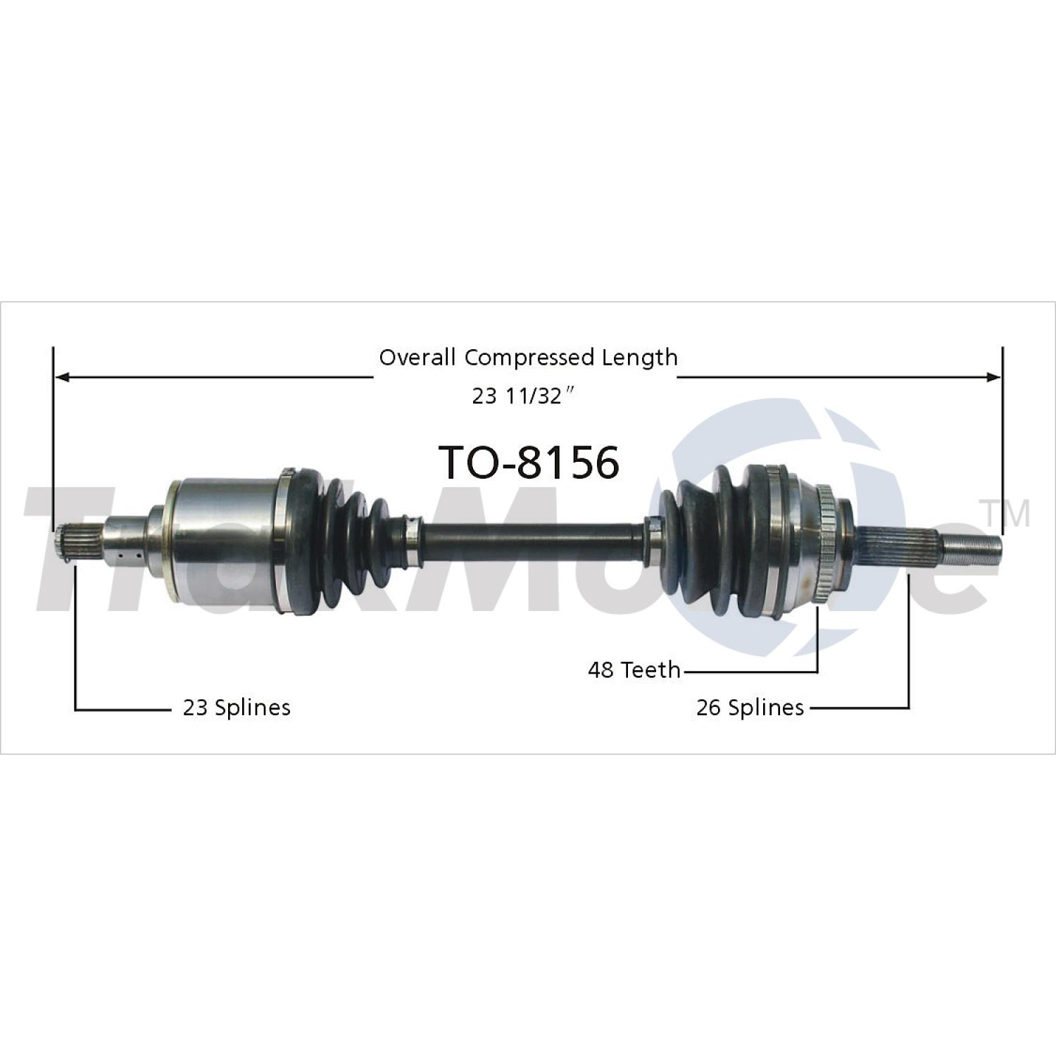TrakMotive TO8156 - CV Axle Shaft TrakMotive TO8156 CV Axle Shaft product image 1 of 3