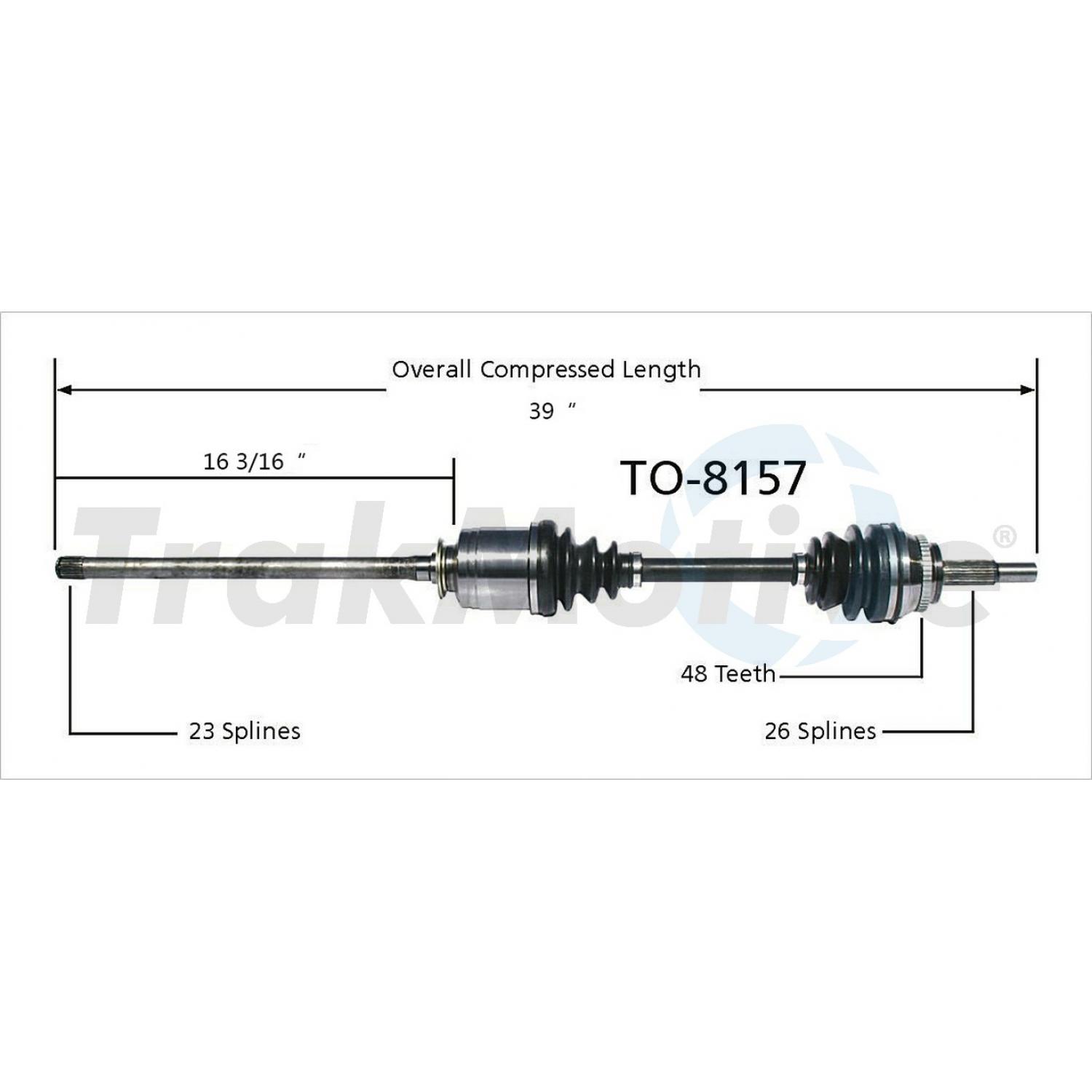 TrakMotive TO8157 - CV Axle Shaft TrakMotive TO8157 CV Axle Shaft product image 1 of 3