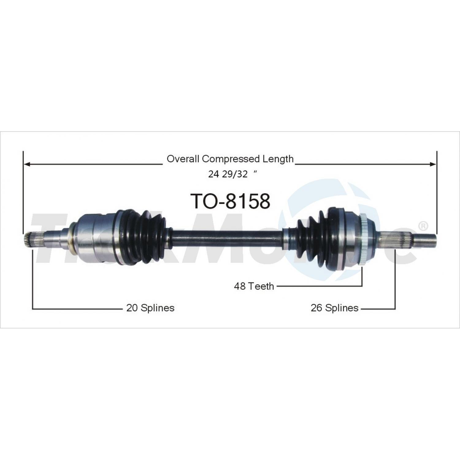 TrakMotive TO8158 - CV Axle Shaft TrakMotive TO8158 CV Axle Shaft product image 1 of 3