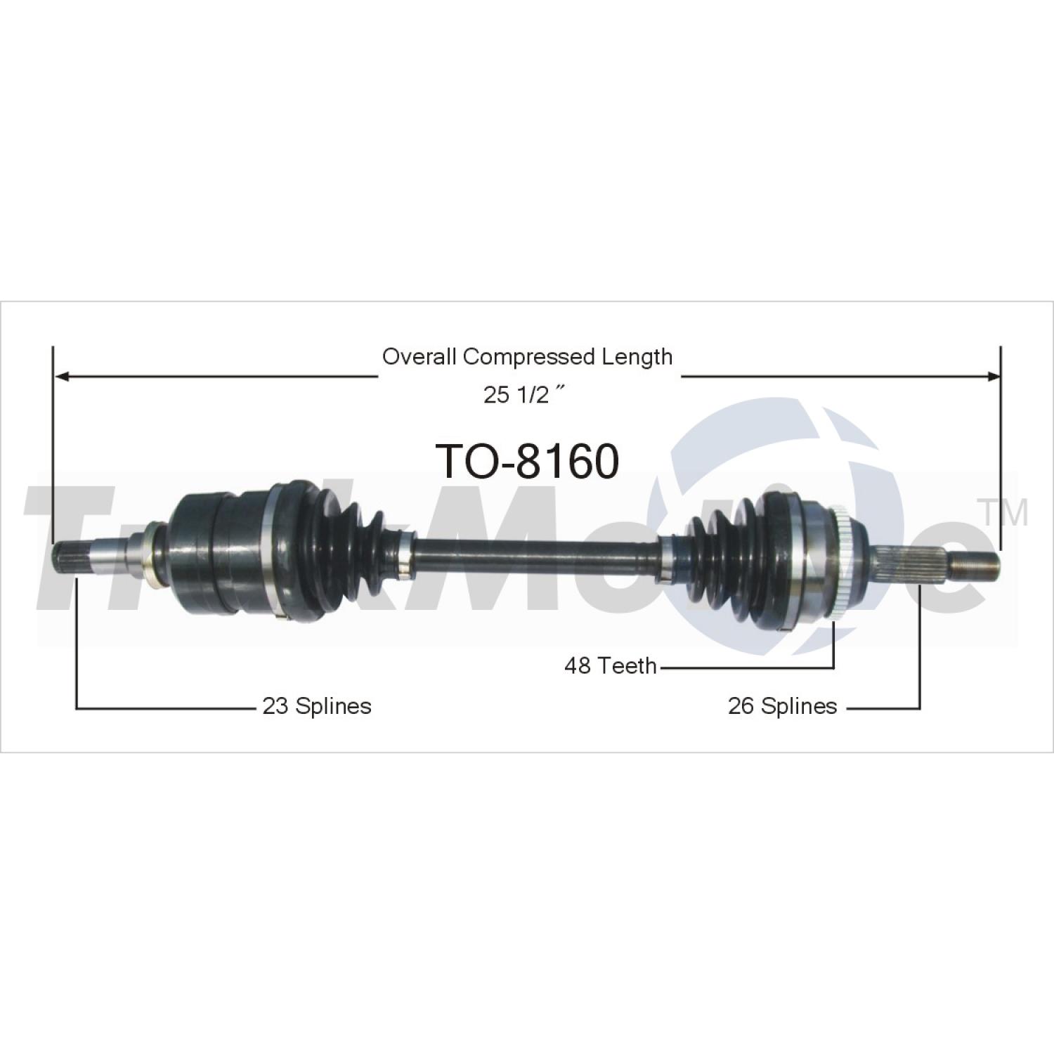 TrakMotive TO8160 - CV Axle Shaft TrakMotive TO8160 CV Axle Shaft product image 1 of 3