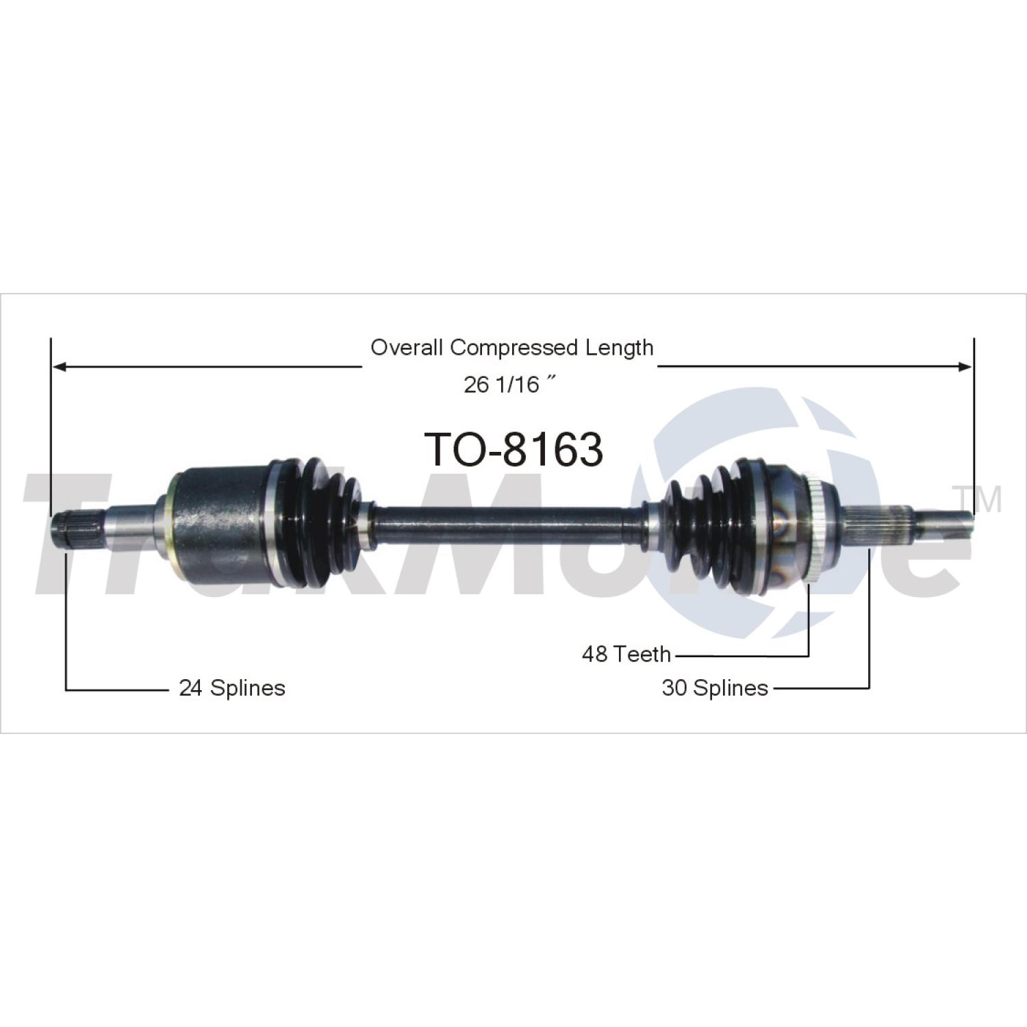 TrakMotive TO8163 - CV Axle Shaft TrakMotive TO8163 CV Axle Shaft product image 1 of 3