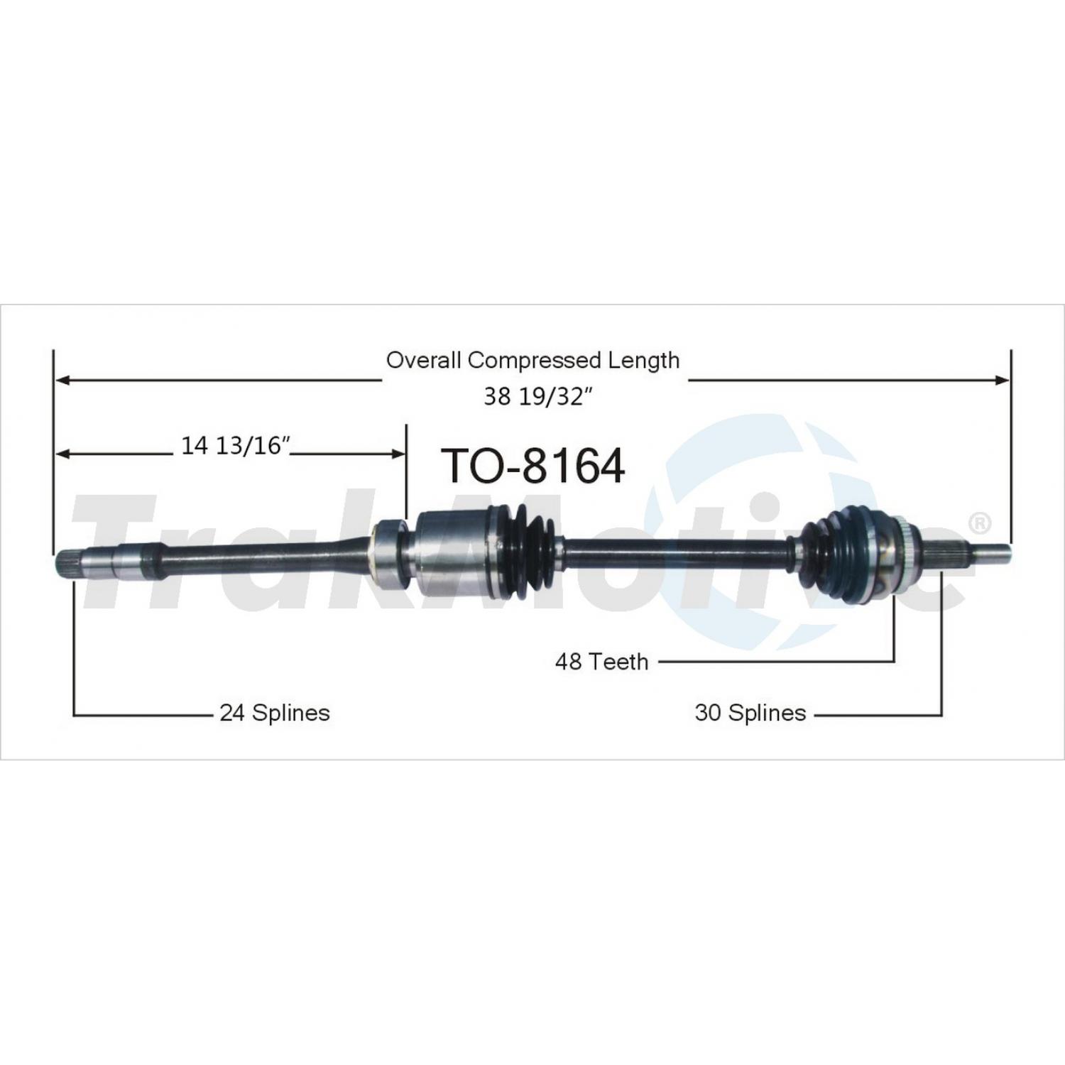 TrakMotive TO8164 - CV Axle Shaft TrakMotive TO8164 CV Axle Shaft product image 1 of 3