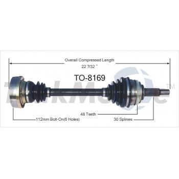 TrakMotive TO8169 CV Axle Shaft product image 1 of 3