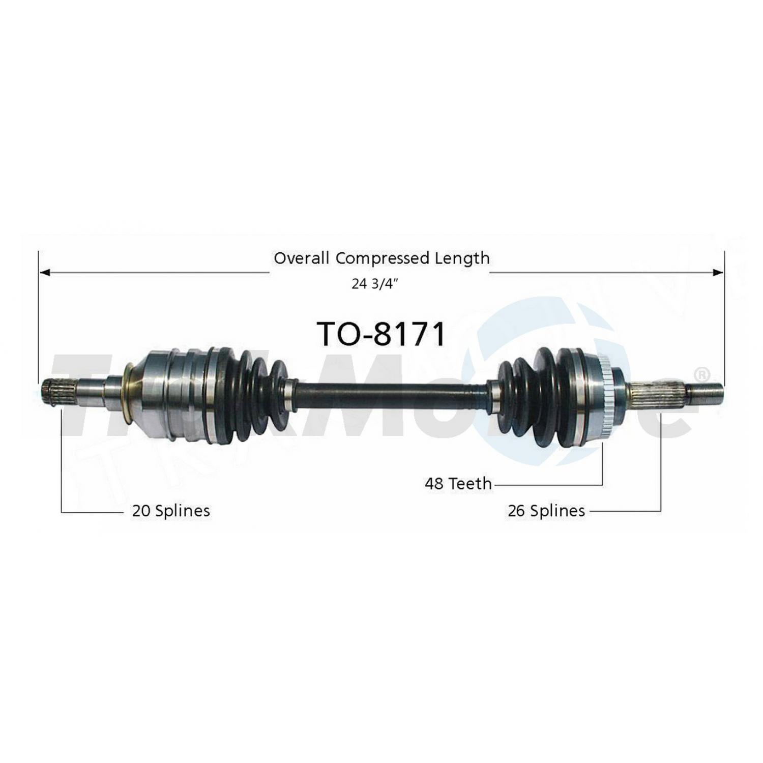 TrakMotive TO8171 - CV Axle Shaft TrakMotive TO8171 CV Axle Shaft product image 1 of 3