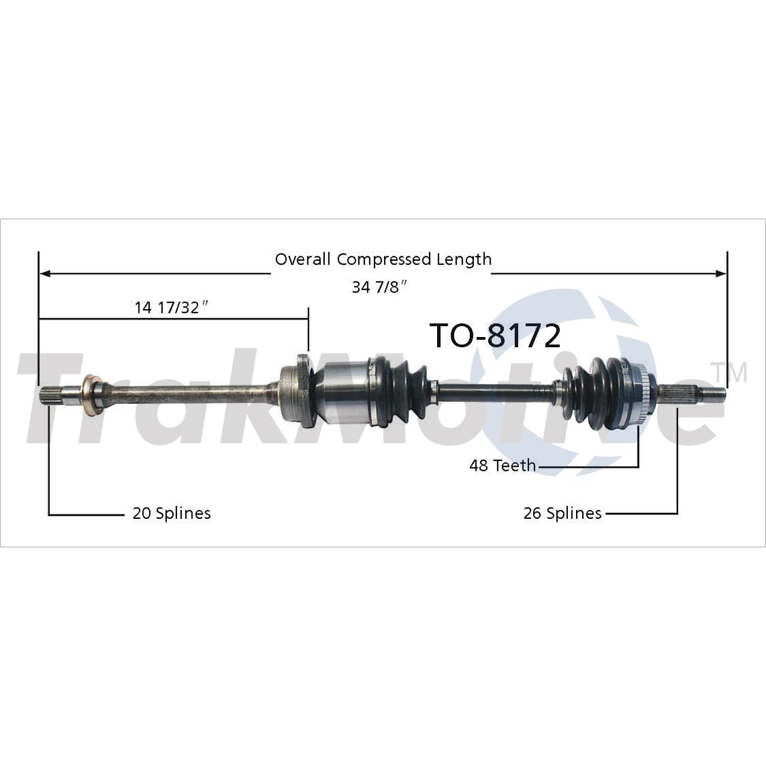 TrakMotive TO8172 - CV Axle Shaft TrakMotive TO8172 CV Axle Shaft product image 1 of 3