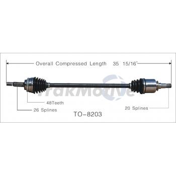 TrakMotive TO8203 CV Axle Shaft product image 1 of 3